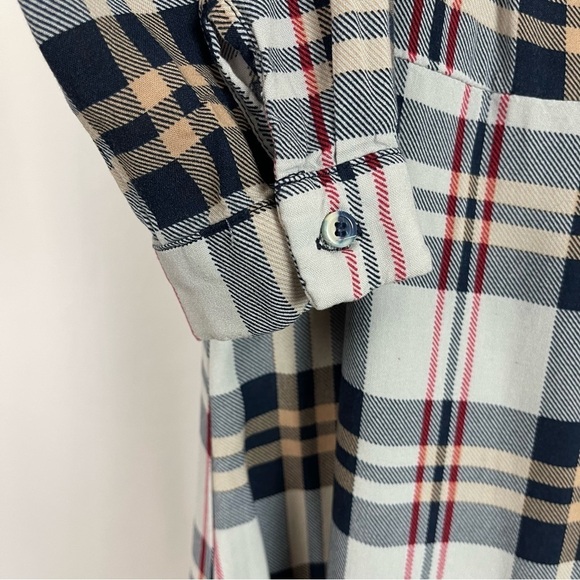 Marquis Medium Plaid Wrap Long Sleeve Academia Dress Preppy Clueless - Picture 3 of 9